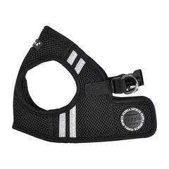 Puppia Soft Vest Harness Pro noir XL, détail fermeture; utilisation simple.