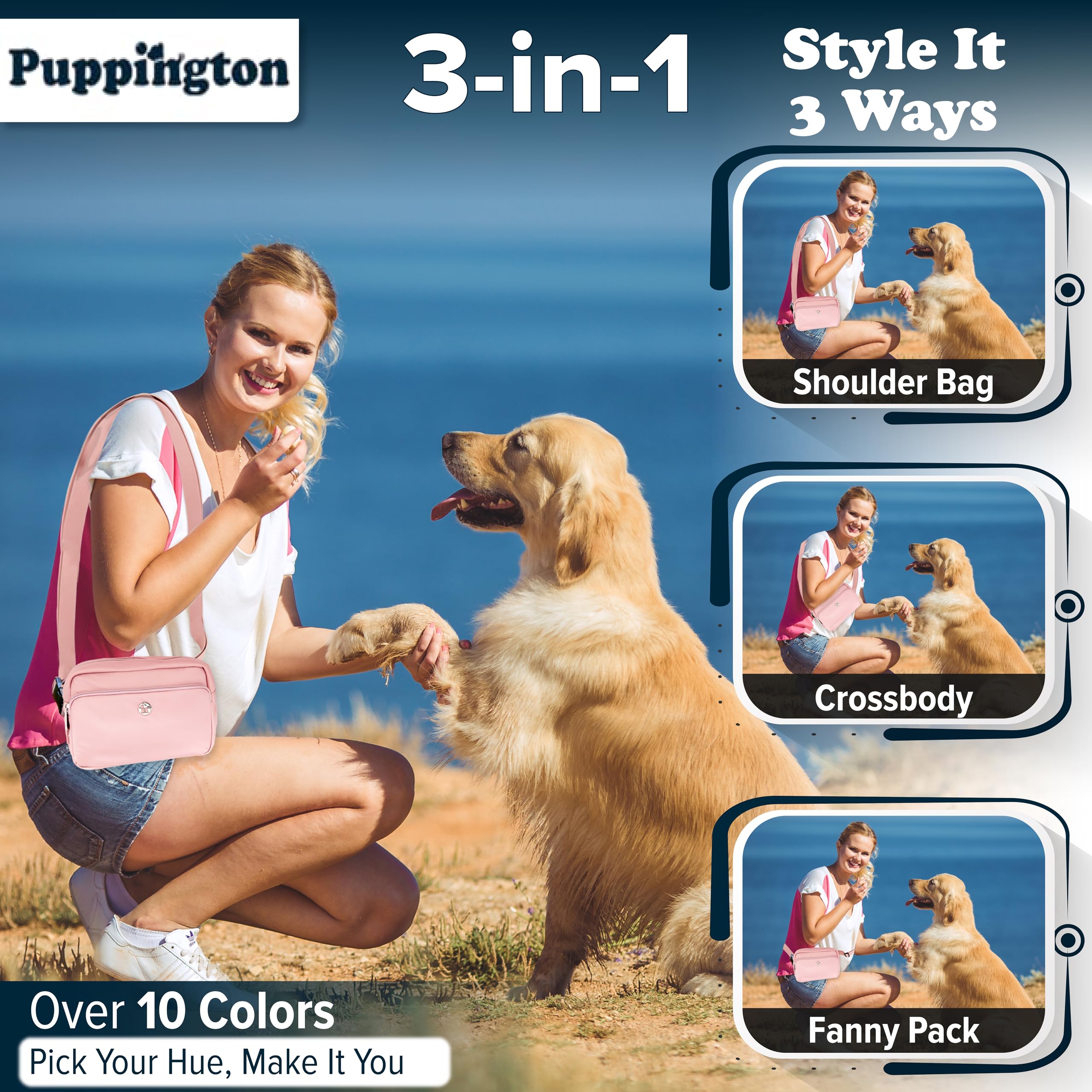 Puppington poche friandises dressage, accès rapide pour récompenses.