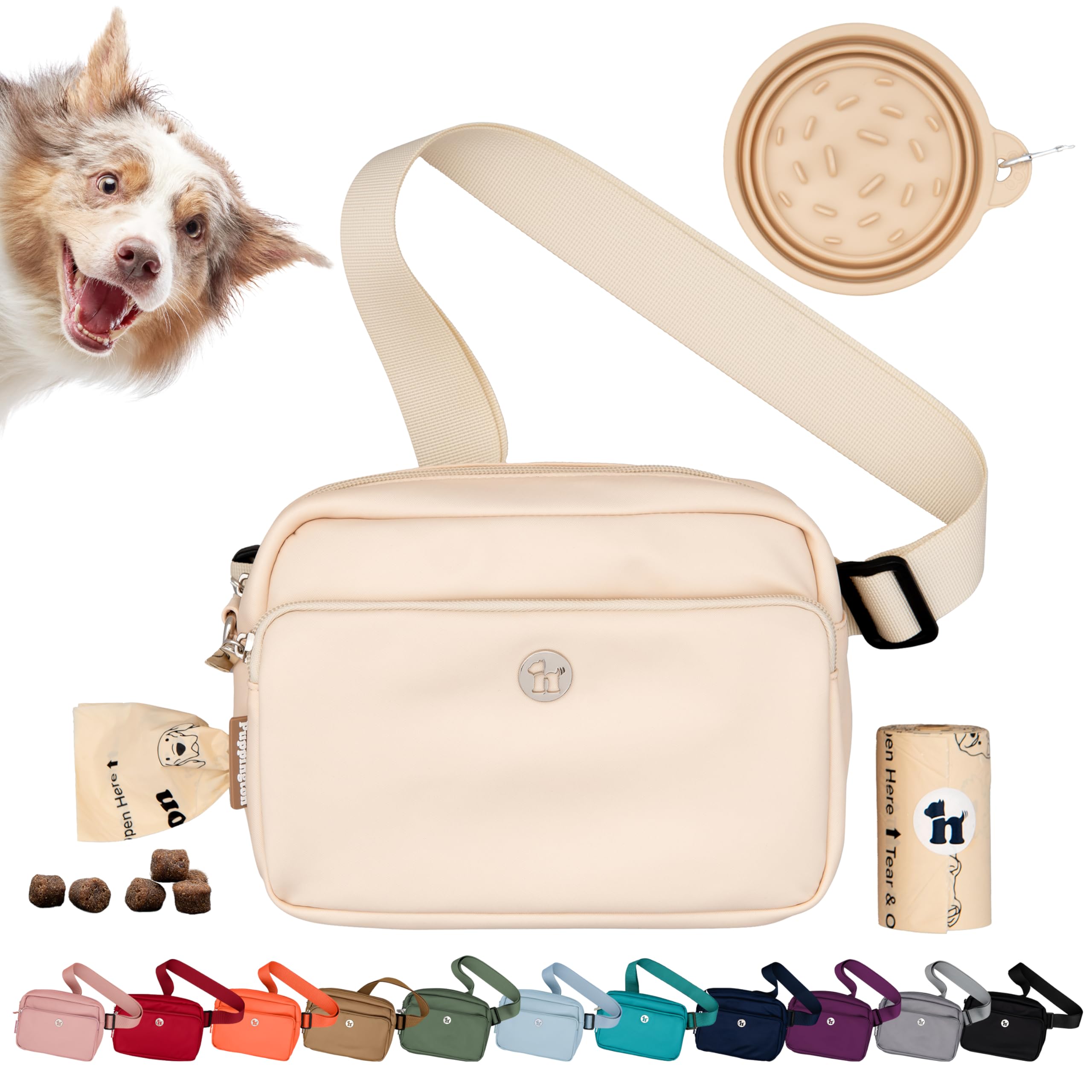 Puppington: sac bandoulière pour chien, accessoire mains-libres pour promenades et entraînements efficaces.