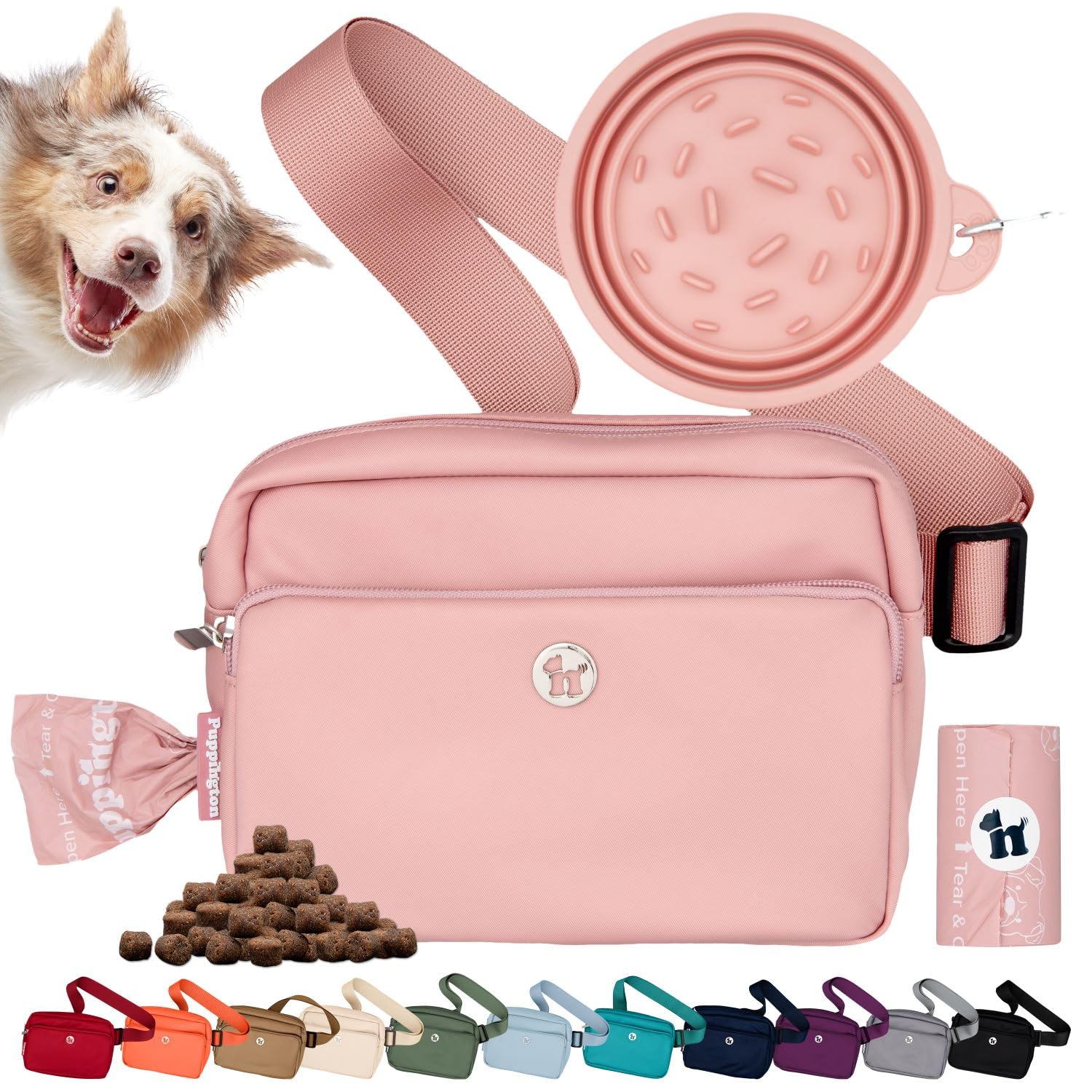 Puppington sac-bandouliere pour promenades, pratique et mains libres.