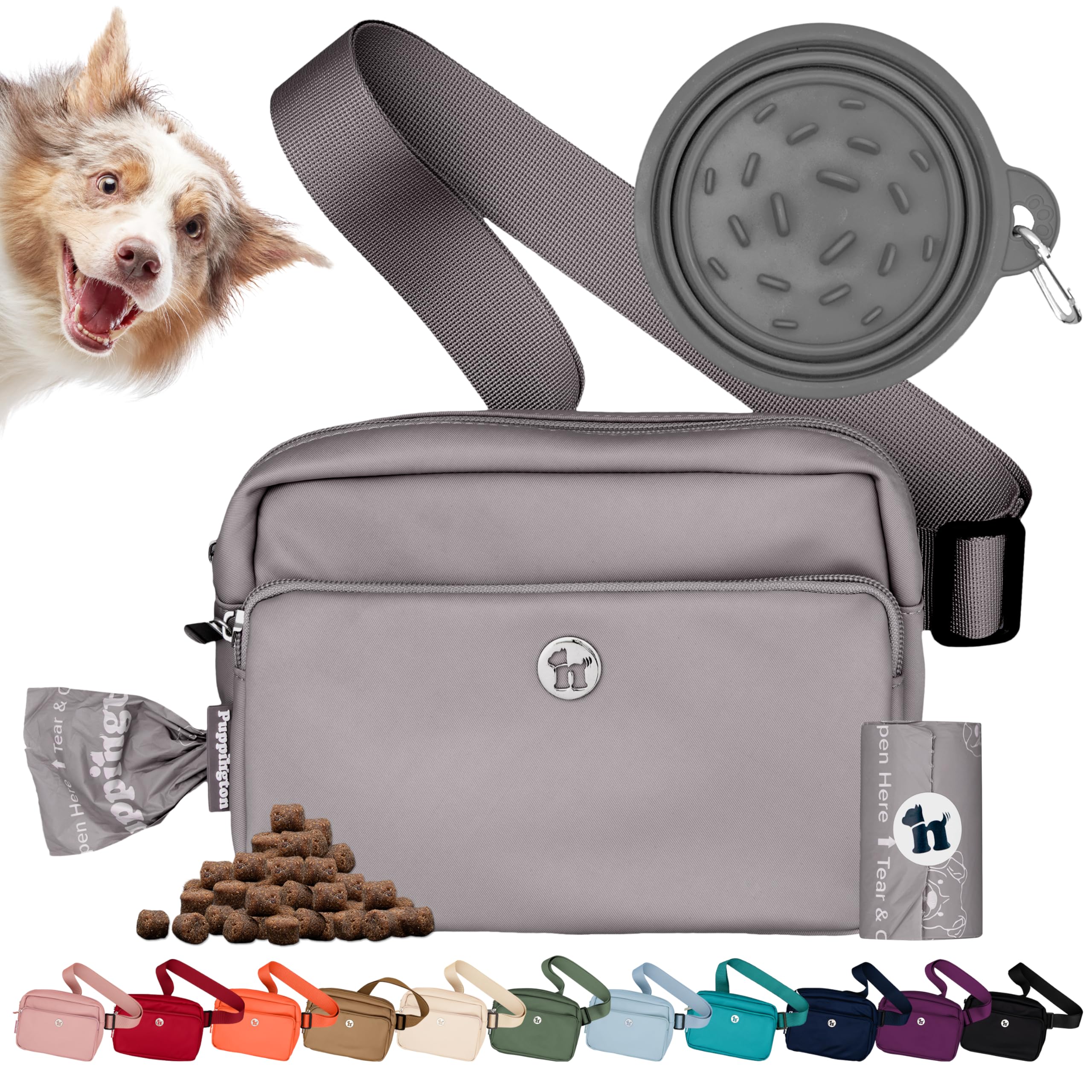 Puppington sac crossbody avec poche friandises pour balades sans effort