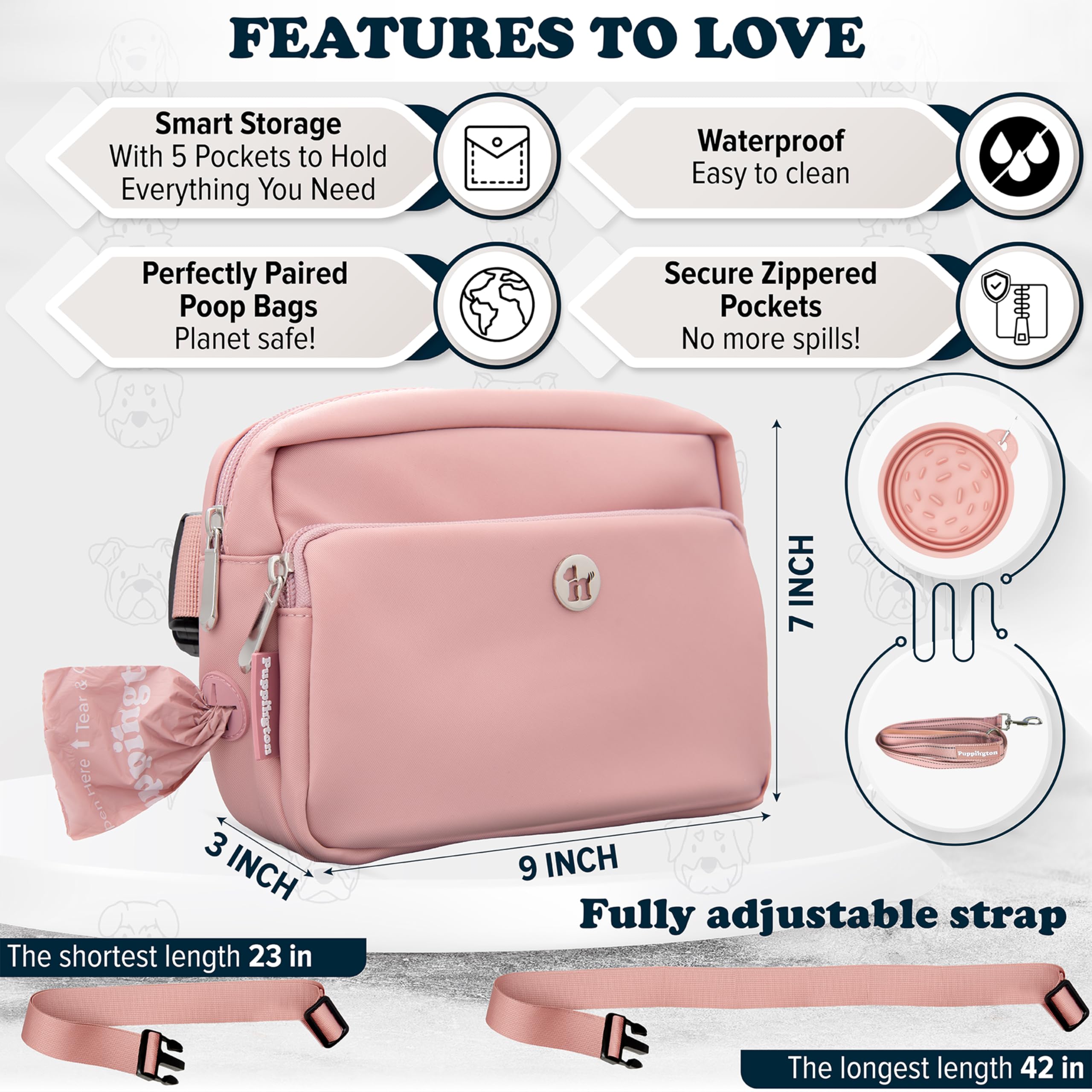 Sacs crottes compostables Puppington assortis, durables.