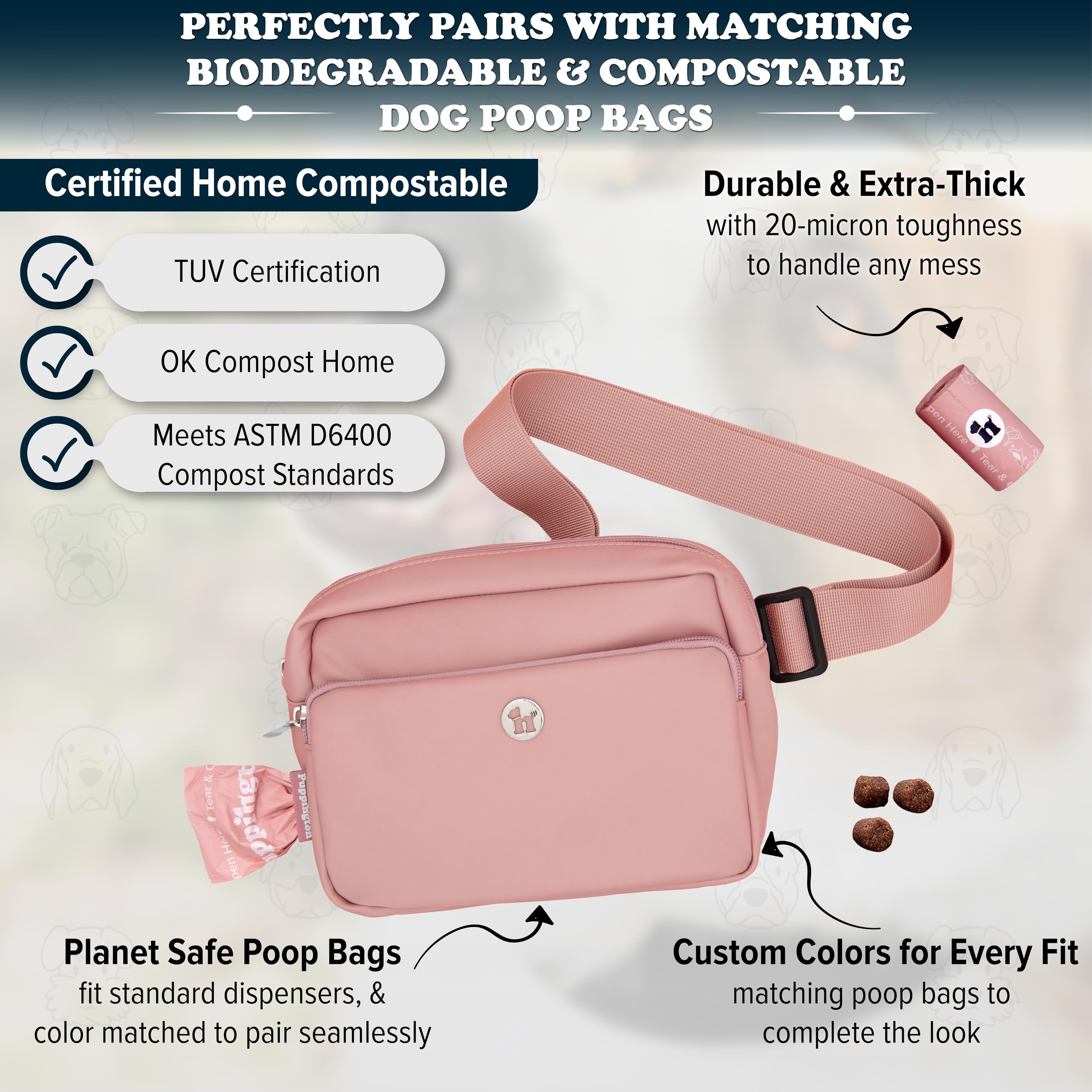 Puppington sacs poubelle compostables inclus, palette compatible