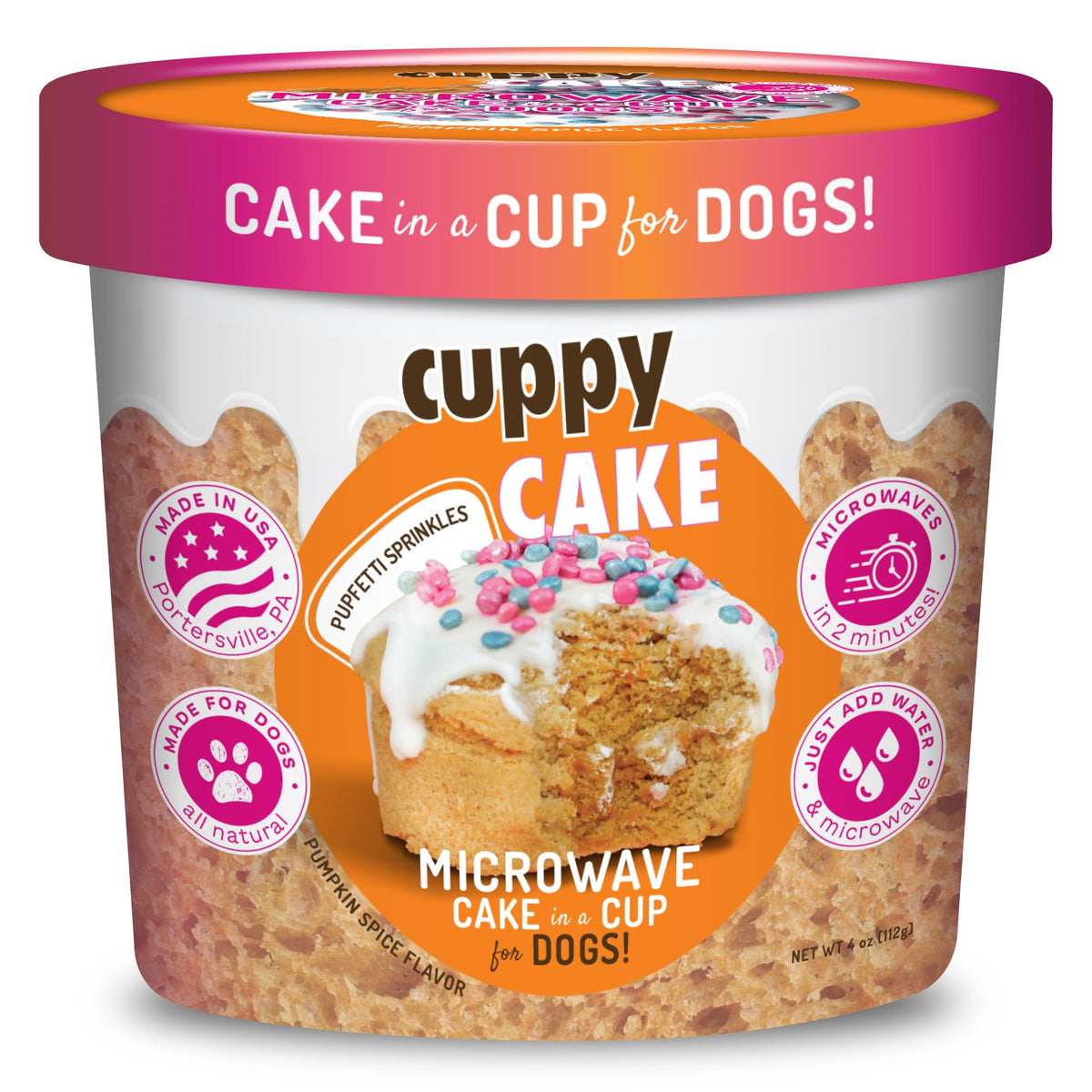 Puppy Cake dans une tasse prête à déguster par un chien