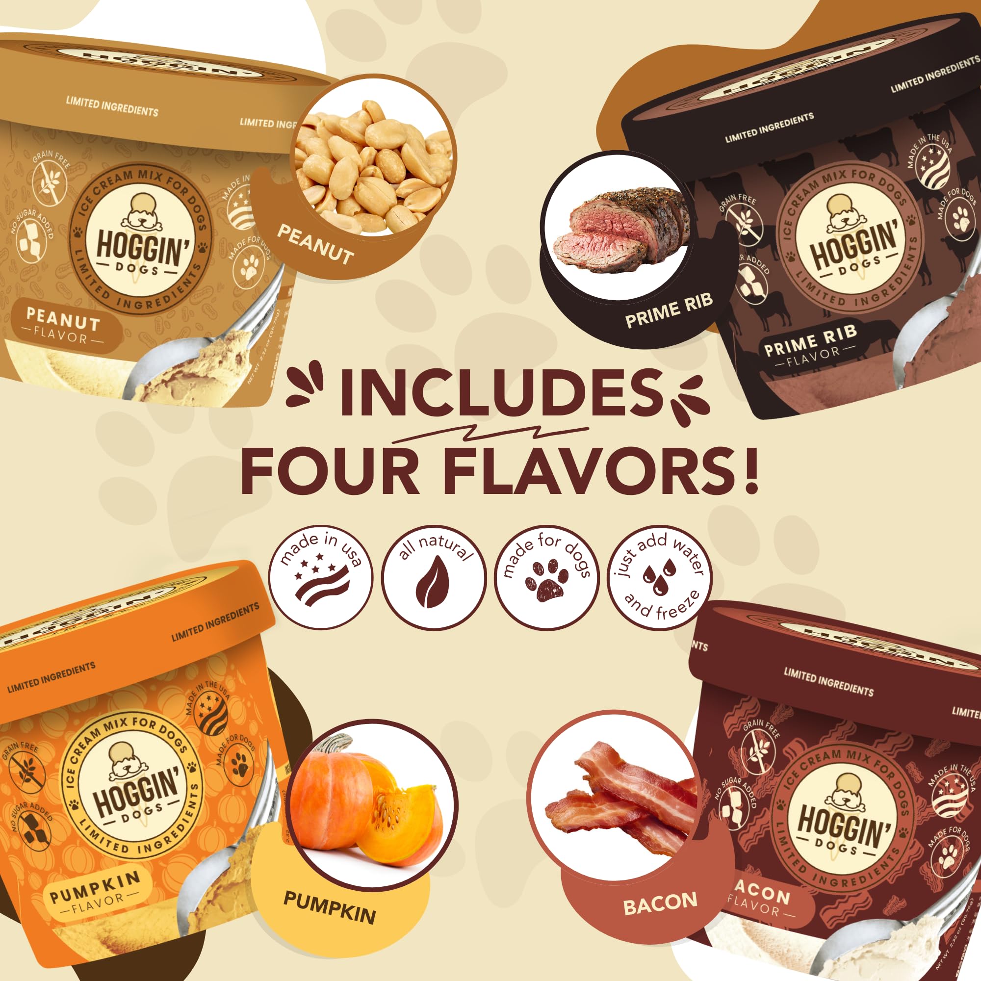Glaces pour chien Hoggin Dogs prêtes à servir — rafraîchissement estival pour chien.