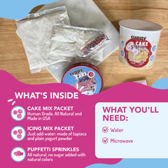 Puppy Cake ingrédients riz-lait-vanille pour chien.