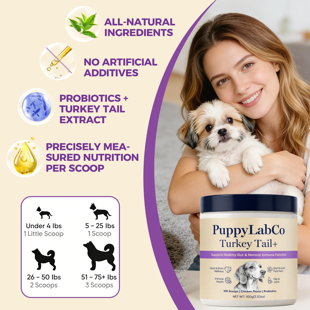 PuppyLabCo queue-de-dinde – mélange quotidien, favorise la vitalité sans stimulants.