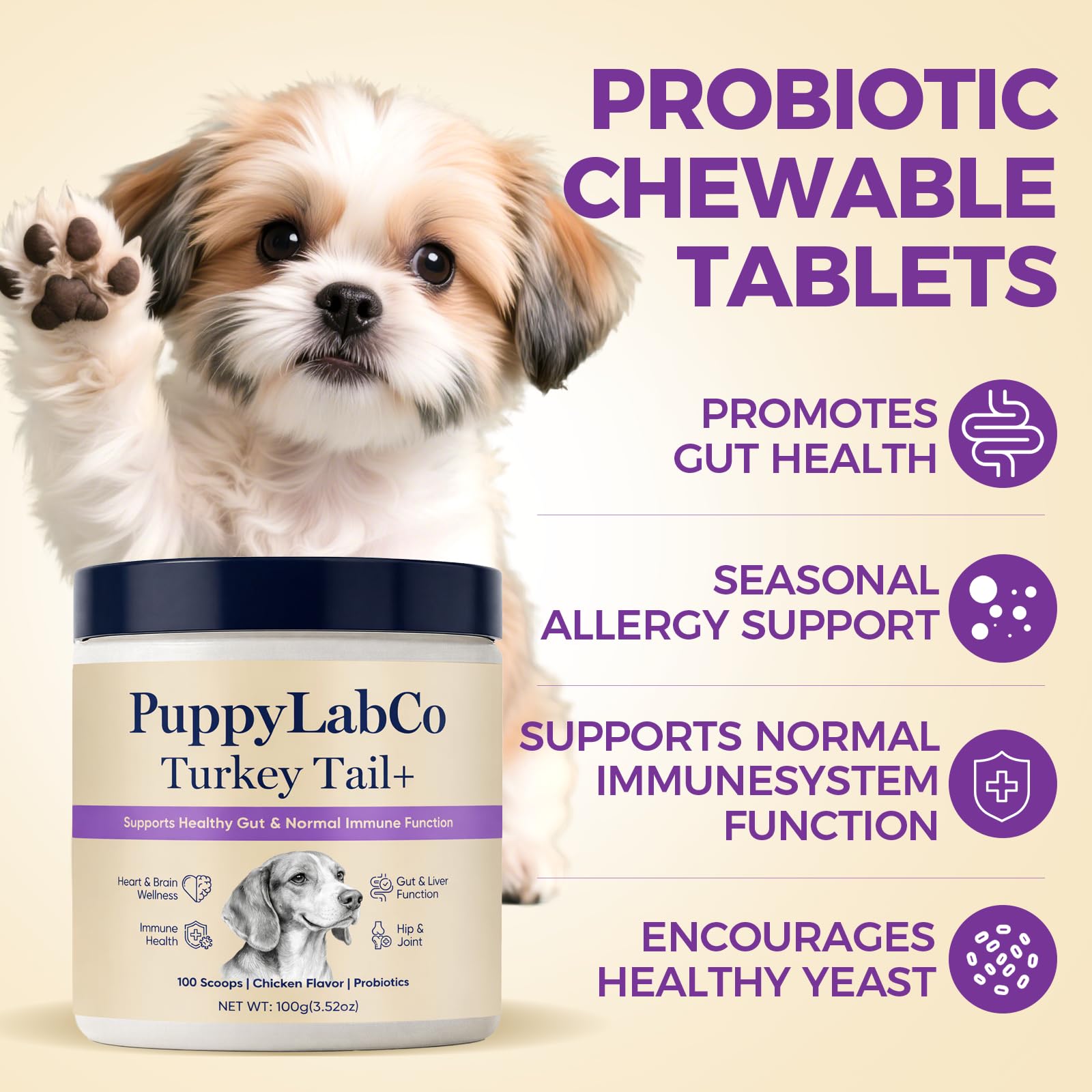 PuppyLabCo queue-de-dinde – texture fine, facile à mélanger à l’alimentation.