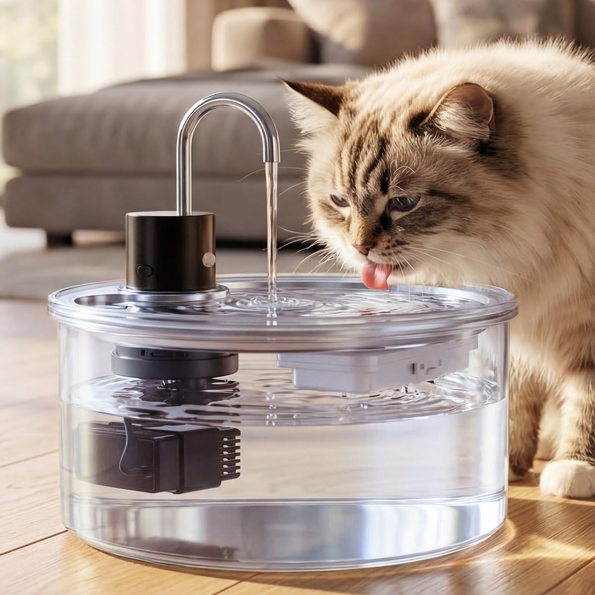 Puppyspout fontaine-chat-verre-108oz: hydratation continue et claire pour votre chat.