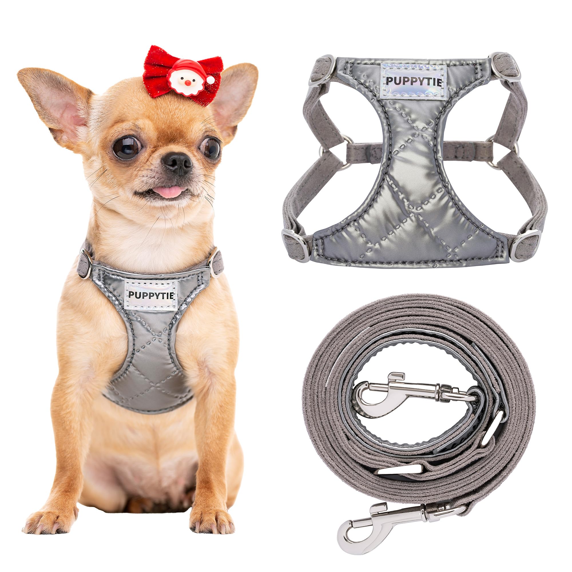Harnais Puppytie sans traction avec poignee et longe, promenade plus sûre.