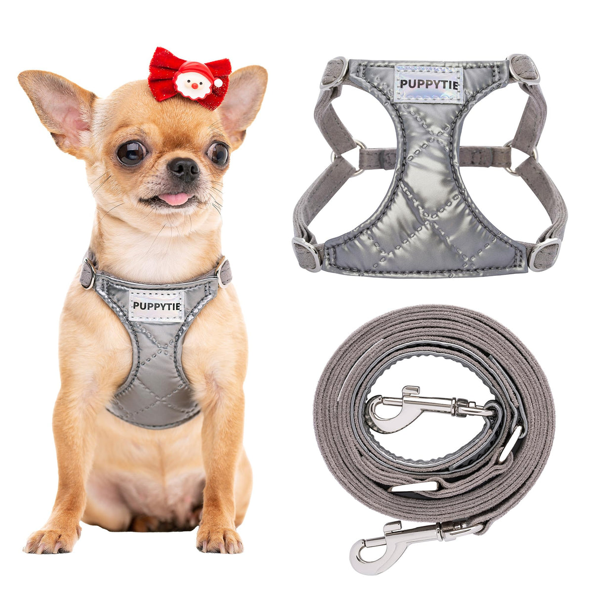 Harnais Puppytie sans traction avec poignee et longe, promenade plus sûre.