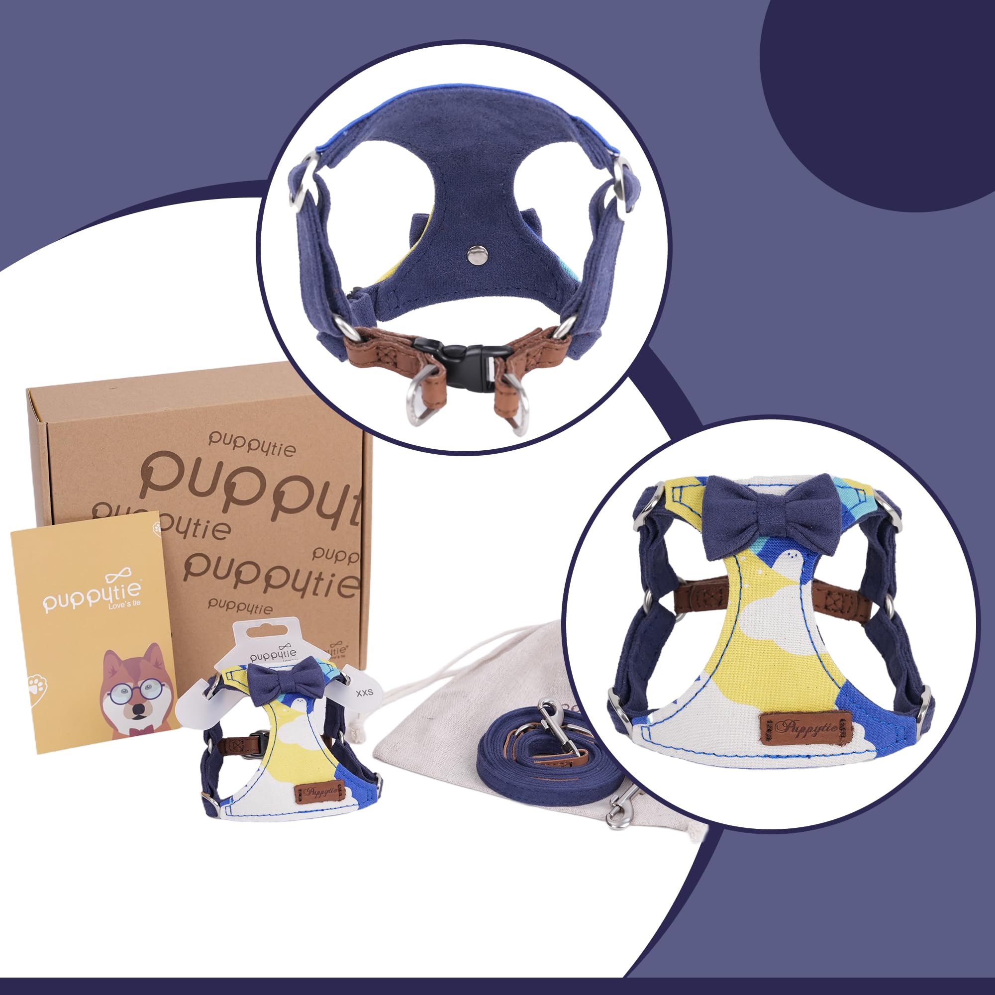 Laisse Puppytie polyvalente à deux longueurs, pratique pour deux chiens.