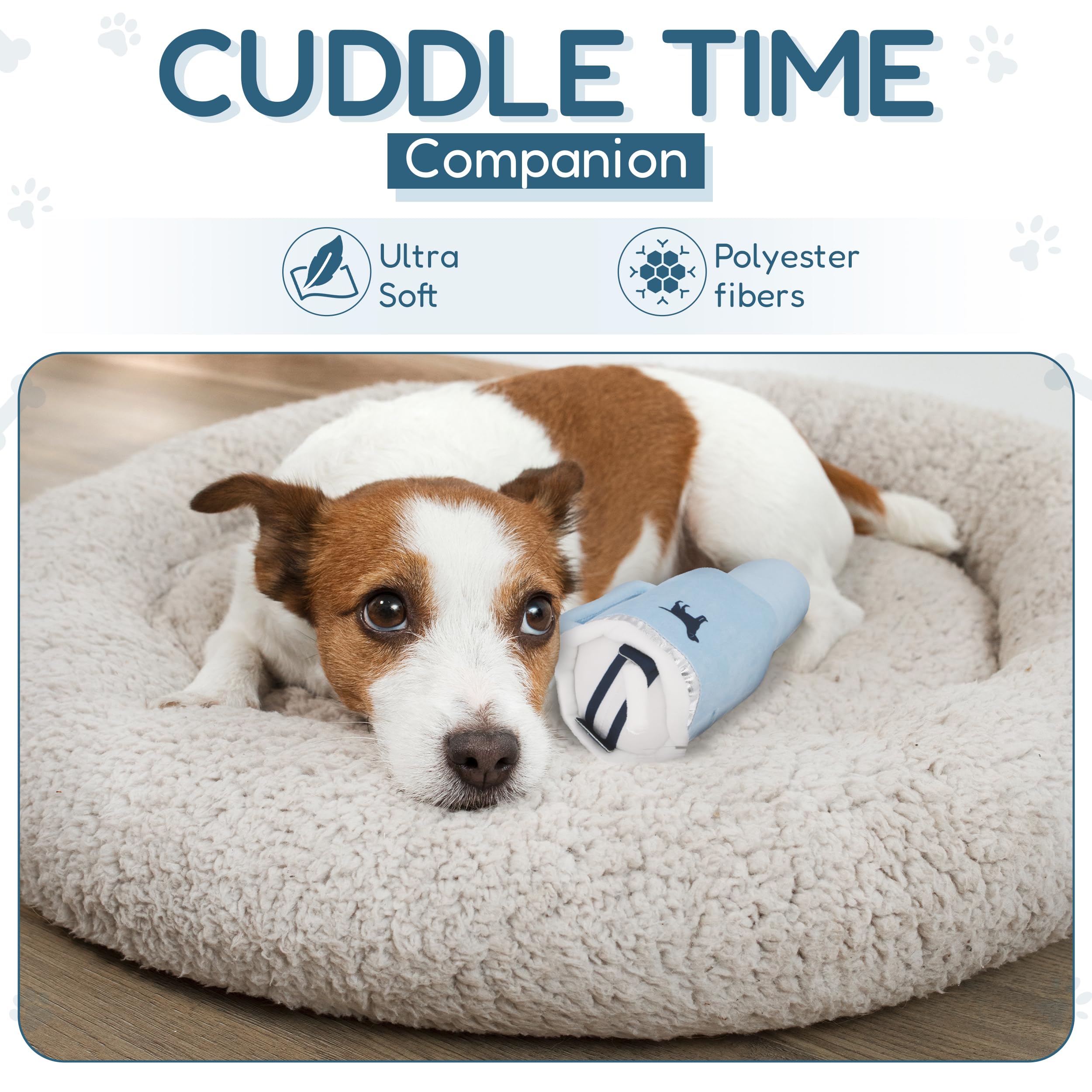 PUPROAR Peluche douce pour câlins et repos du chien.