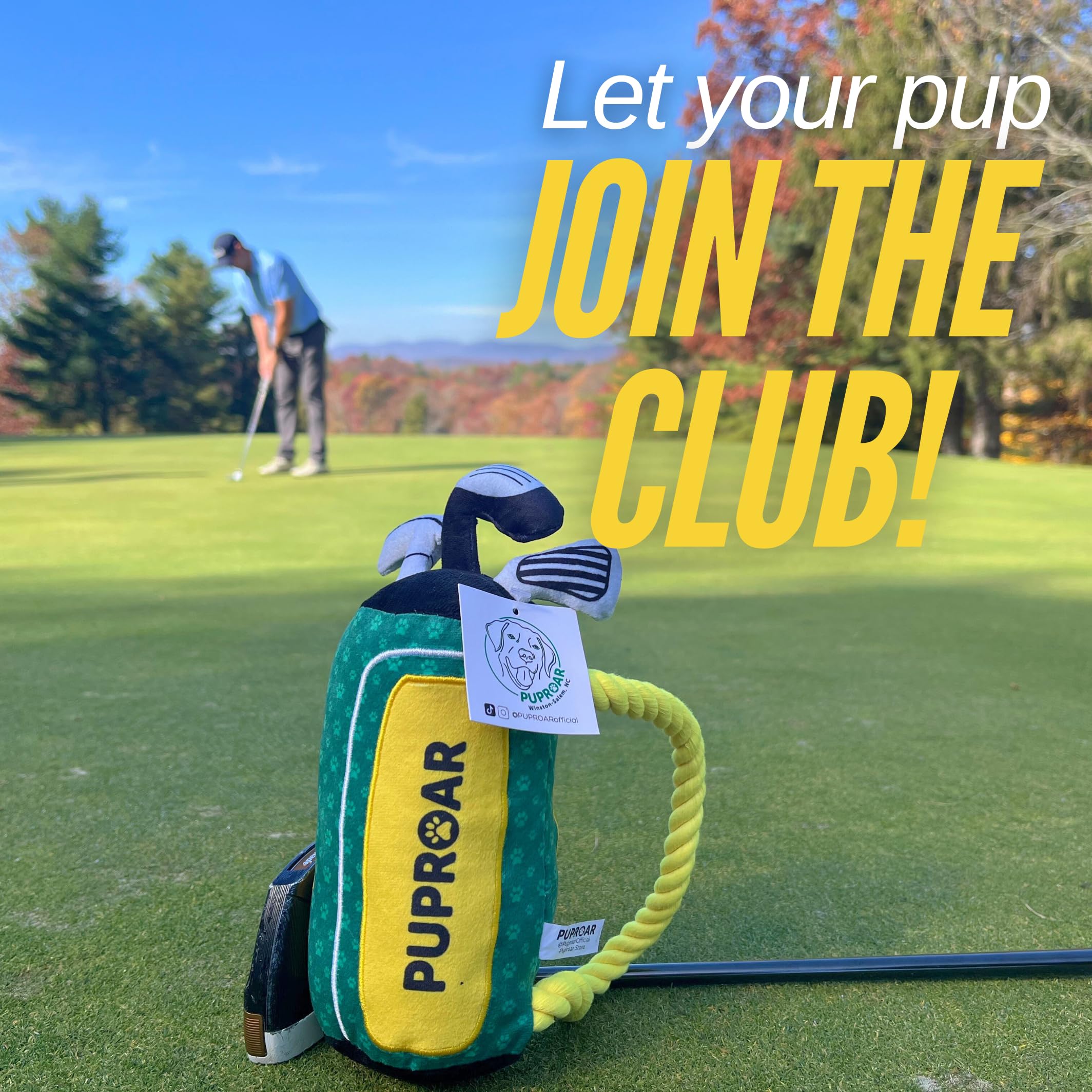 Jouet PUPROAR Golf cadeau original pour anniversaire canin.