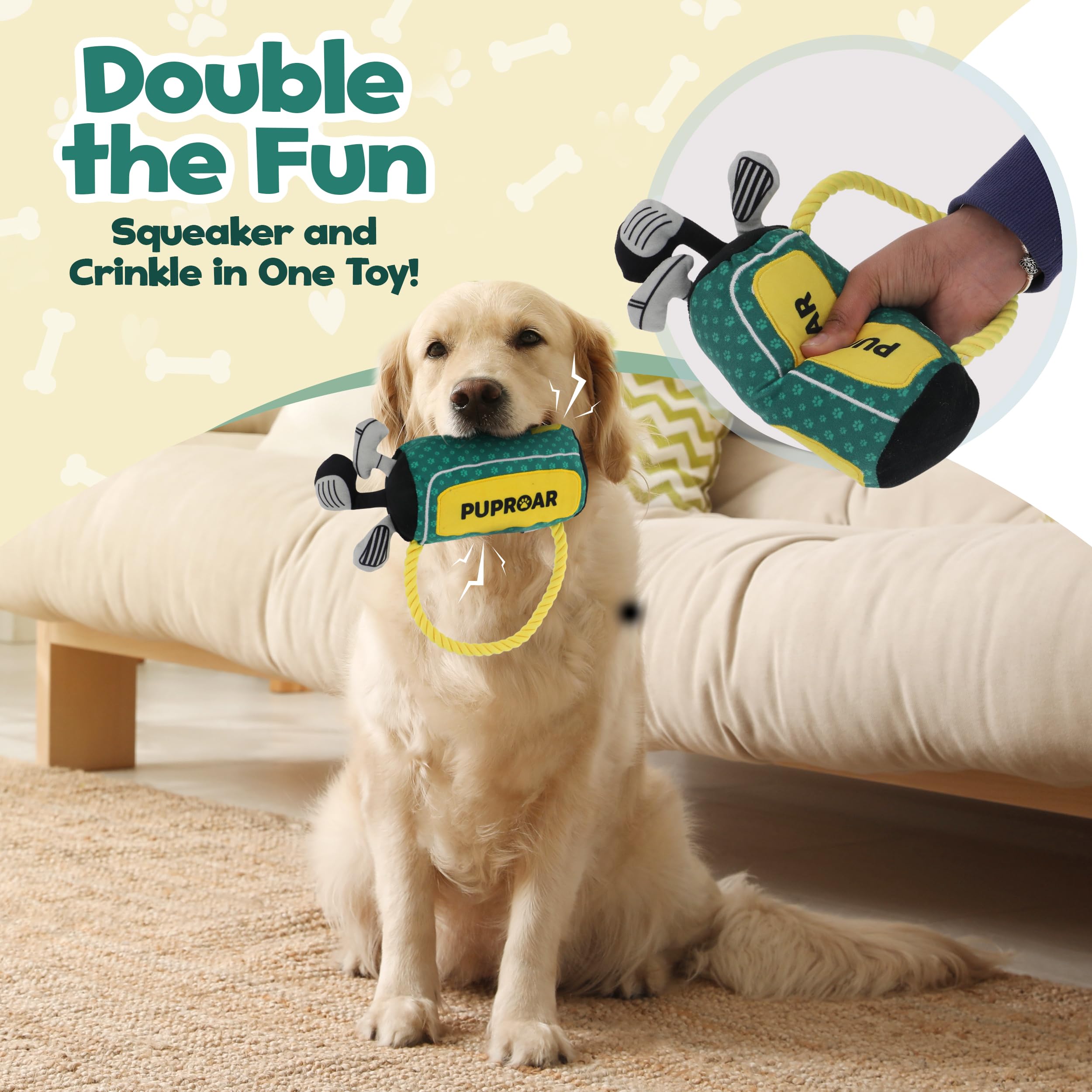 Jouet PUPROAR Golf avec sifflet interne pour amusement en solo.