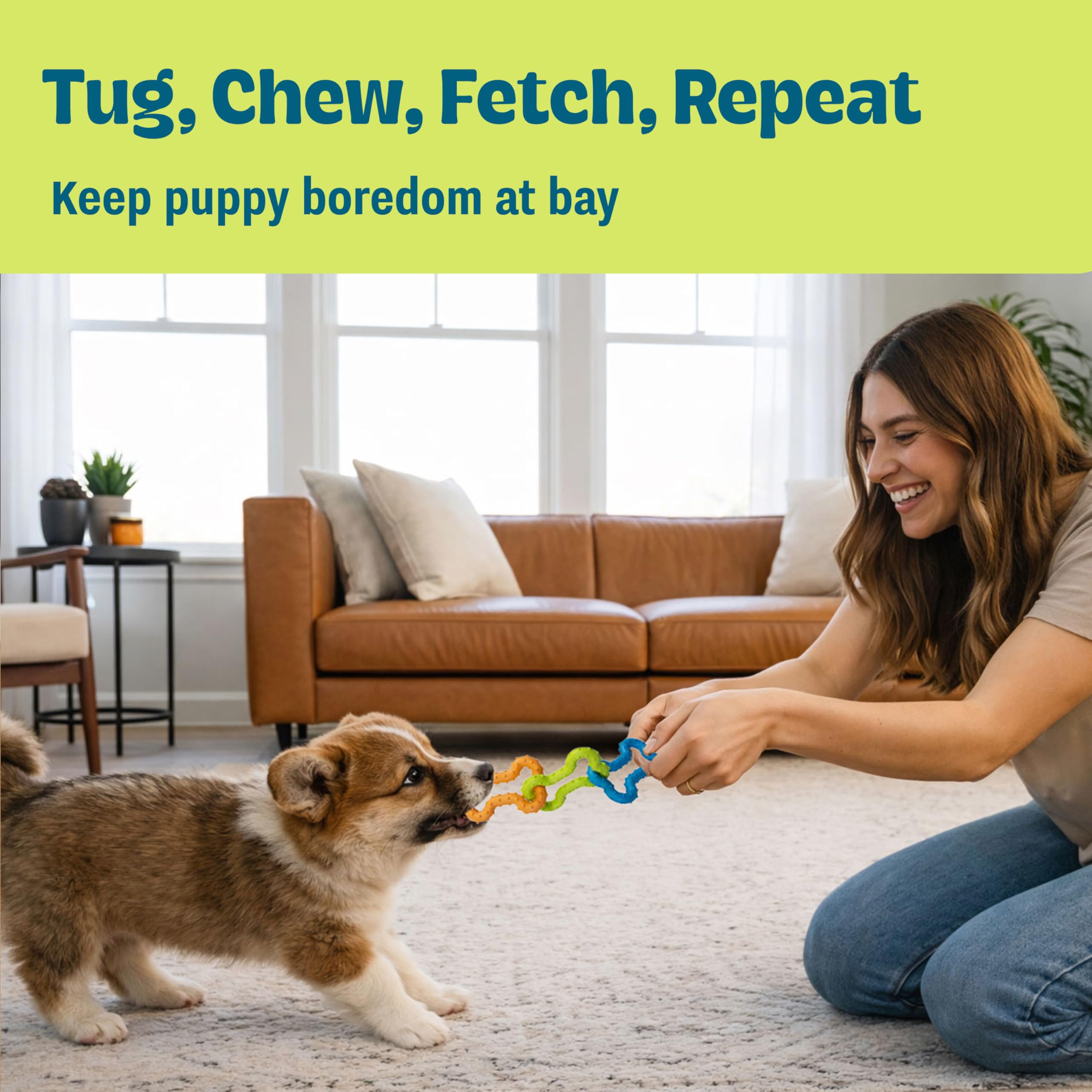 Pupstages Bone Tugz—caoutchouc resistente adapte aux mordillages moderes.