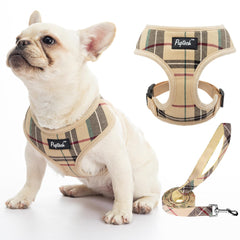 Harnais PUPTECK mesh doux beige pour chien, confort et sans tir.