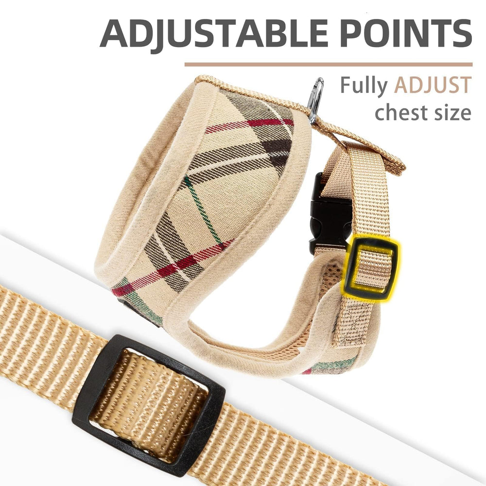 Motif plaid sur harnais pour un style distinctif.