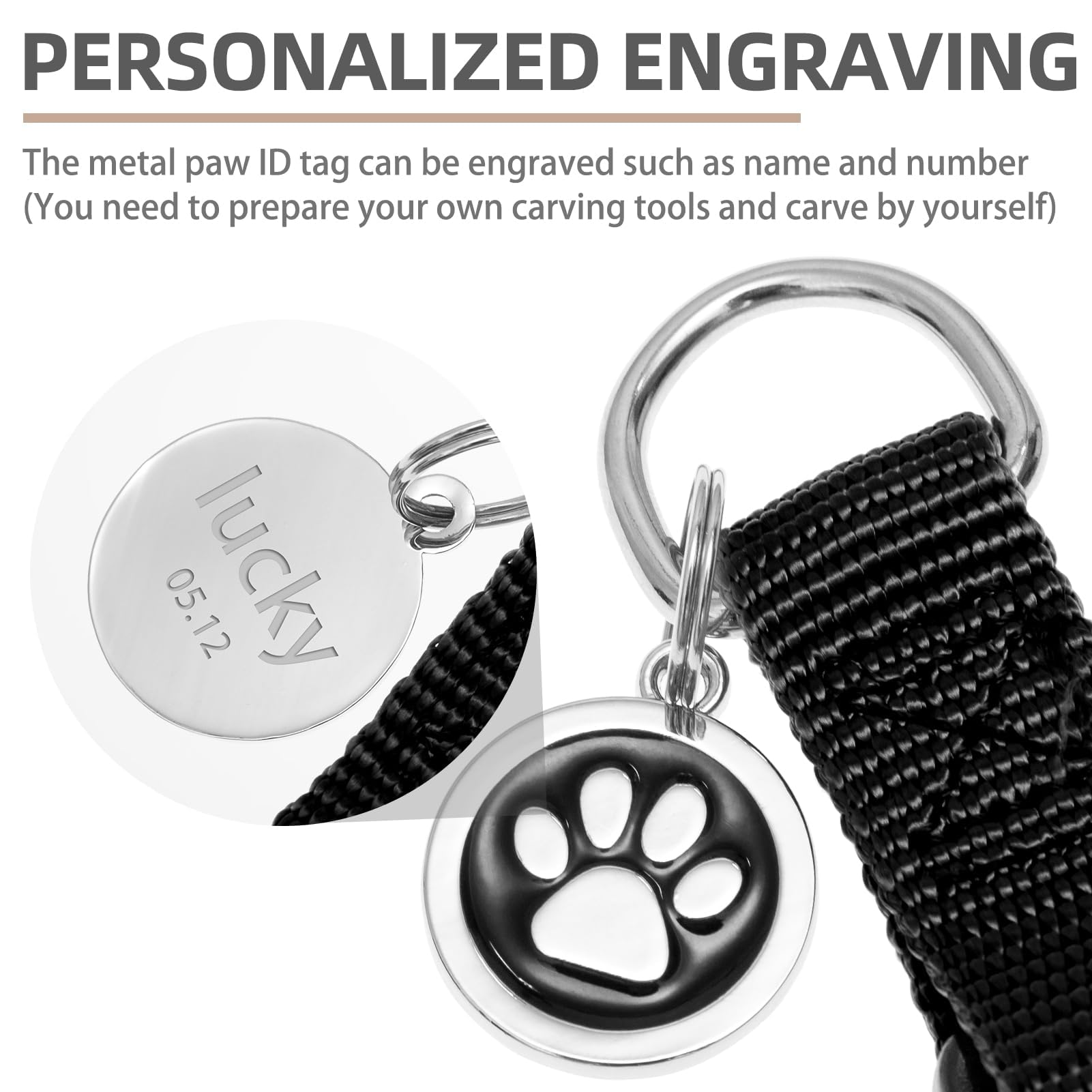 Tag d’identification gravable PUPTECK, option DIY pratique.
