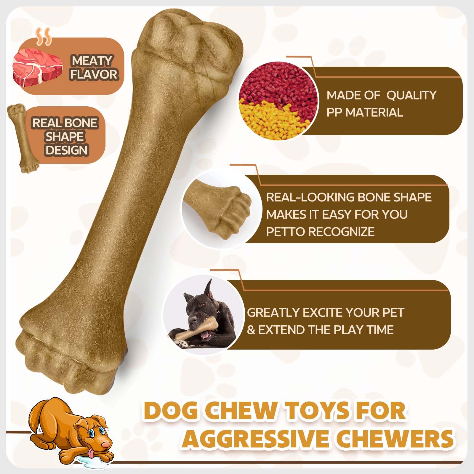 Puptily jouet dentition gencives saines pour grand chien.