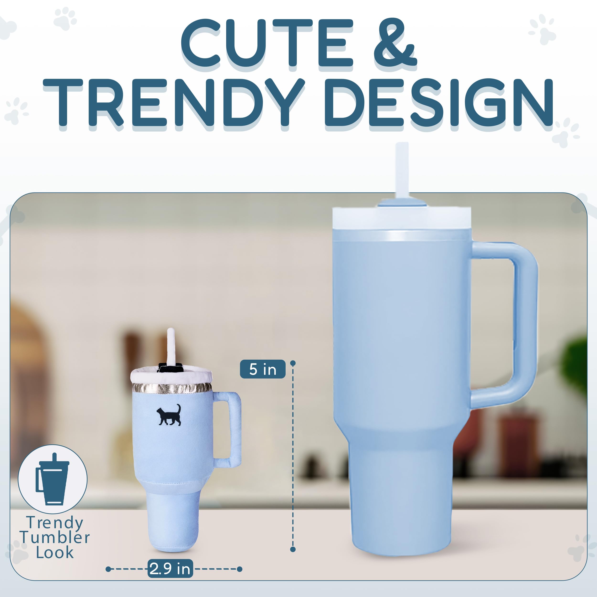 Kitty Cup en intérieur par PUPROAR, jouet léger avec herbe à chat.