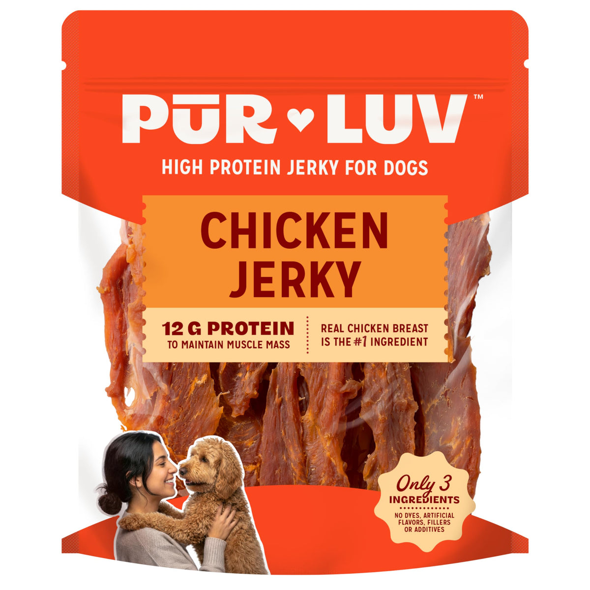 Pur Luv emballage poulet friandise pour chien, prête à l'emploi