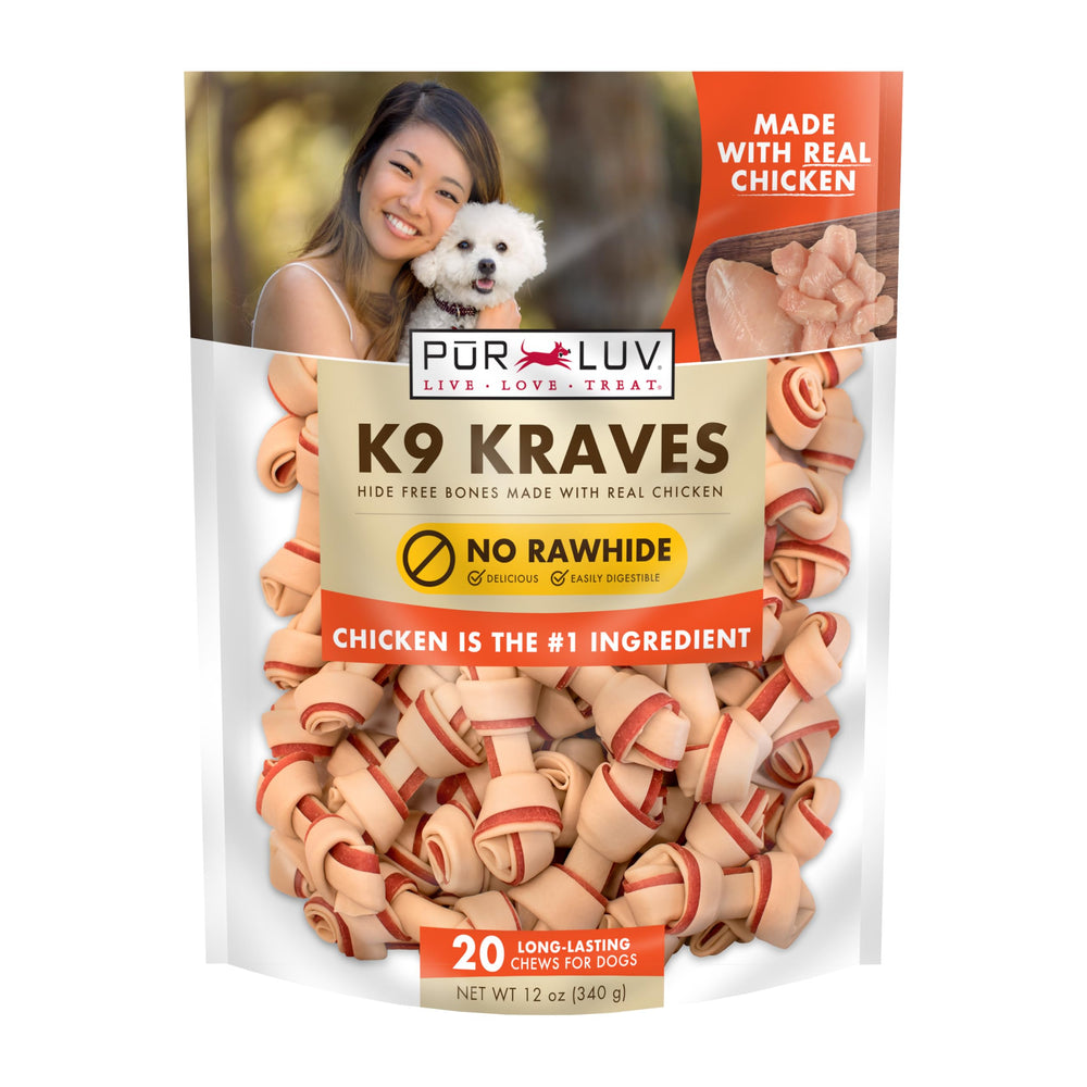 Pur Luv K9 Kraves os-poulet-mini : os tendre au poulet, ideal pour macher