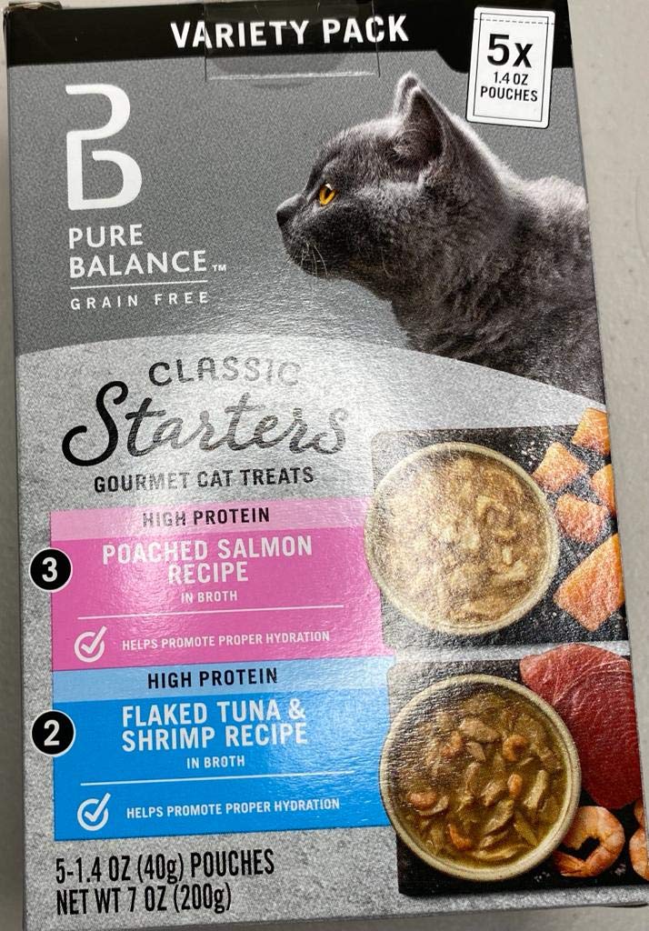 Pure Balance friandises sans céréales pour chat, emballage pratique et récompense quotidienne.