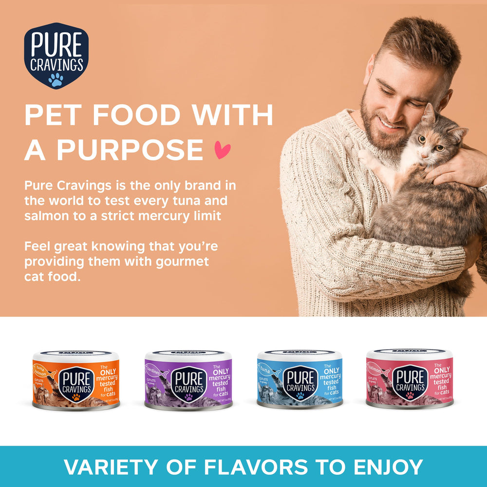 Pure Cravings pack de 12 boîtes, solution pratique pour chats.