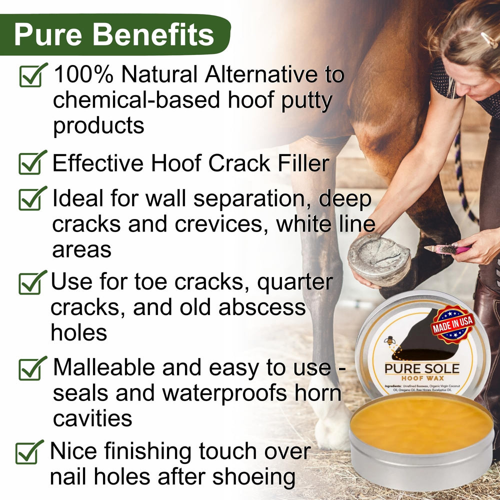 Pure Sole : soin des crevasses du sabot pour plus de solidité.