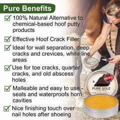 Pure Sole : soin des crevasses du sabot pour plus de solidité.