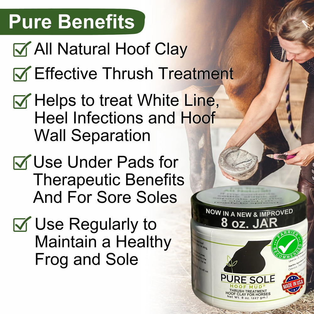 Pure Sole Hoof Mud — application facile sur le sabot.