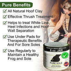 Pure Sole Hoof Mud — application facile sur le sabot.