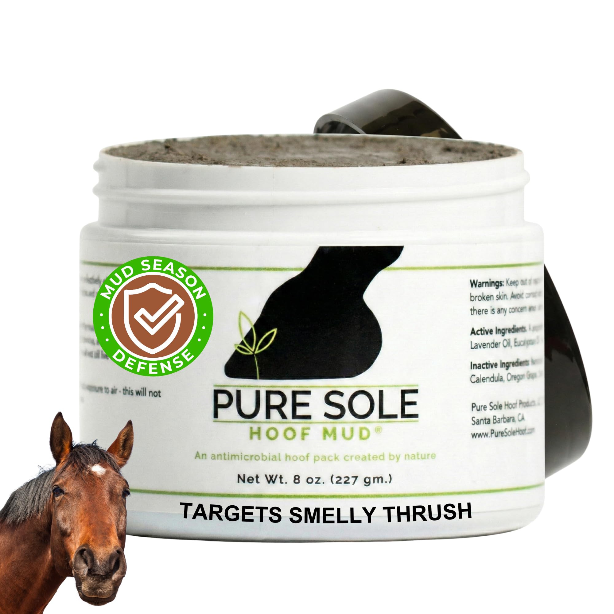 Pure Sole Hoof Mud — emballage pratique pour le soin du sabot humide.