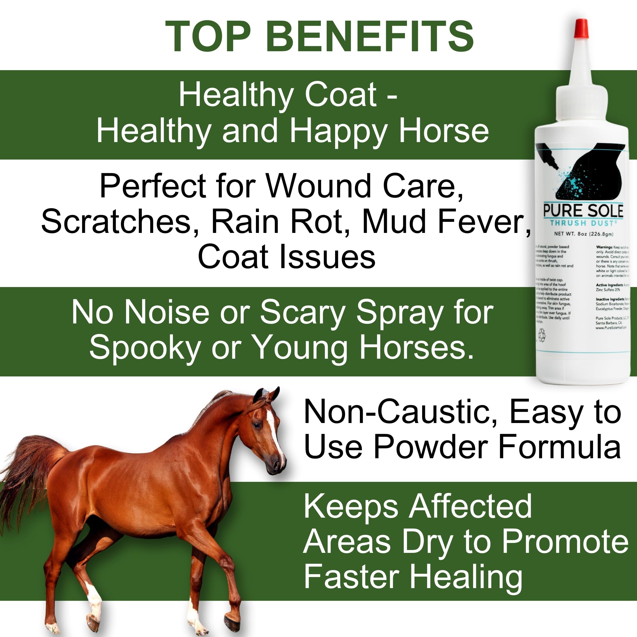 Pure Sole Poudre soin peau moisissure cheval autour du sabot