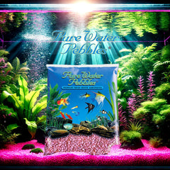 Pure Water Pebbles gravier néon rose pour décoration, apportant une touche lumineuse.