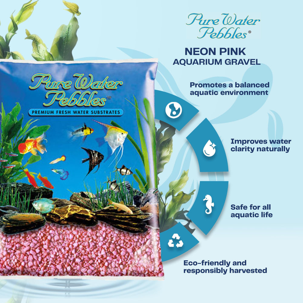 Pure Water Pebbles gravier néon rose pour terrarium, contraste vivant et sûr pour les décorations.