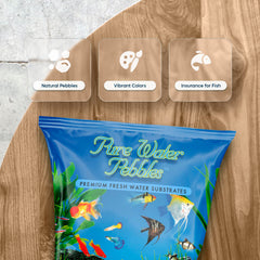 Pure Water Pebbles Lasernite Glo avec couleurs vivantes pour aquarium.