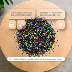 Pure Water Pebbles Lasernite Glo décorant un étang intérieur lumineux.