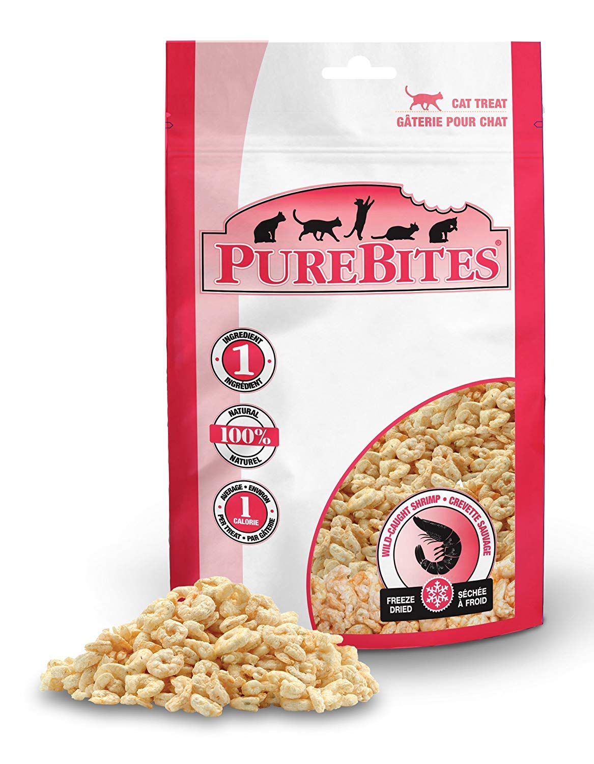 PureBites chat crevettes-sechees: friandise croquante pour récompenser votre chat.