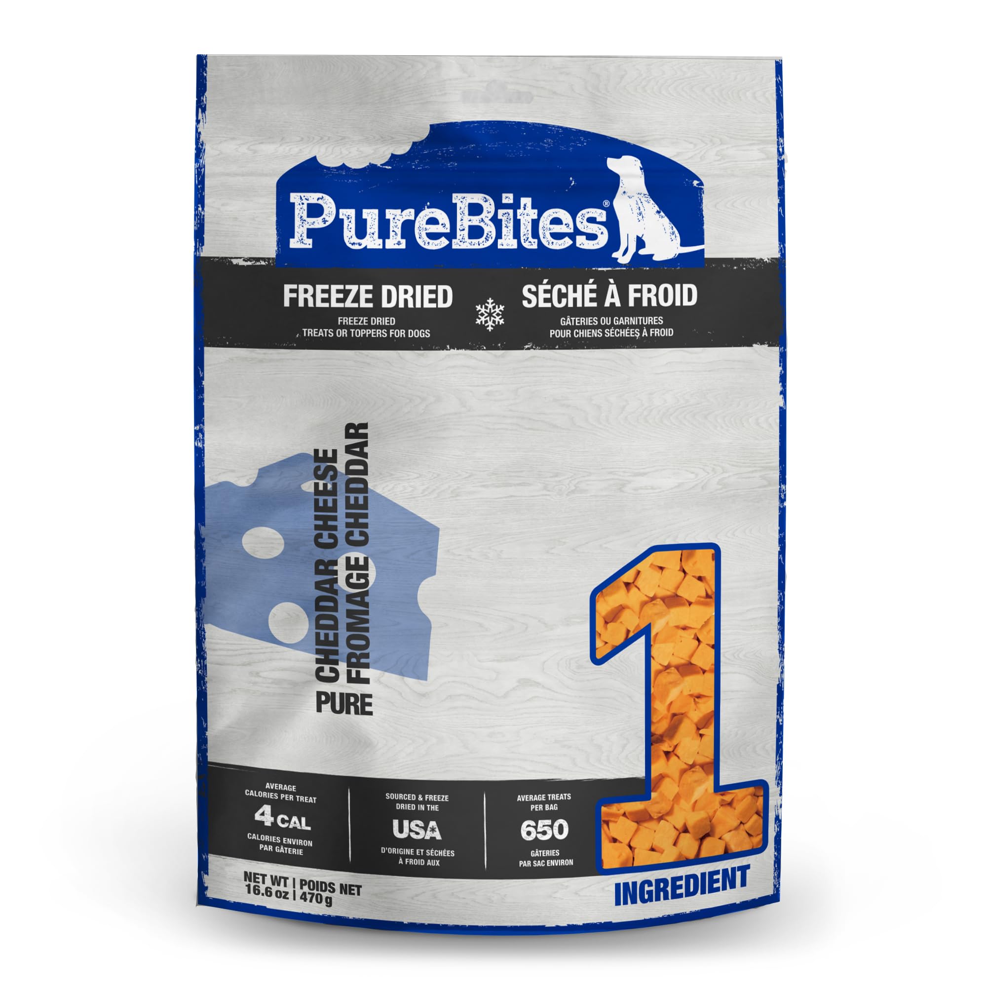 PureBites cheddar fromage seche chien, friandise naturelle et simple