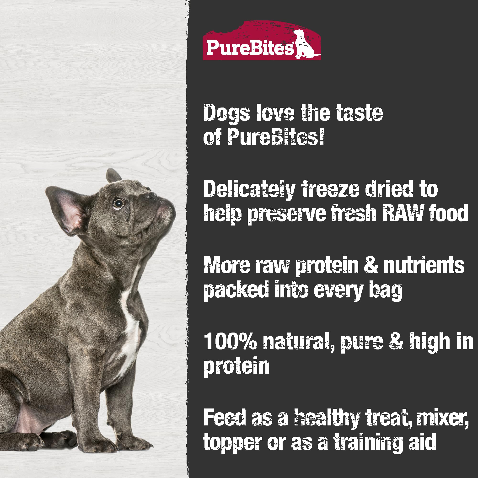 PureBites Coeur de poulet chien-recompense, récompense naturelle lors des jeux.