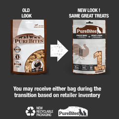 Sachet PureBites Dinde Séchée 2,47 oz, parfait pour les entraînements.
