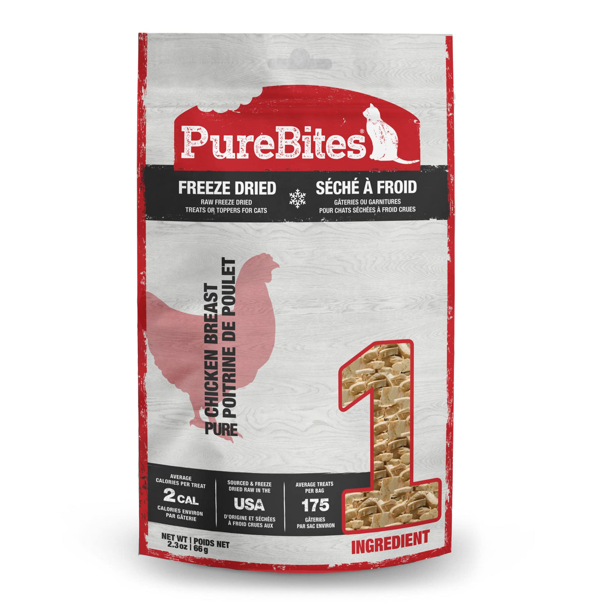 PureBites emballage poulet poitrines seche pour recompense pratique et fraiche pour chat