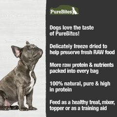 PureBites Foie de bœuf lyophilisé, arôme appétissant qui attire les chiens.