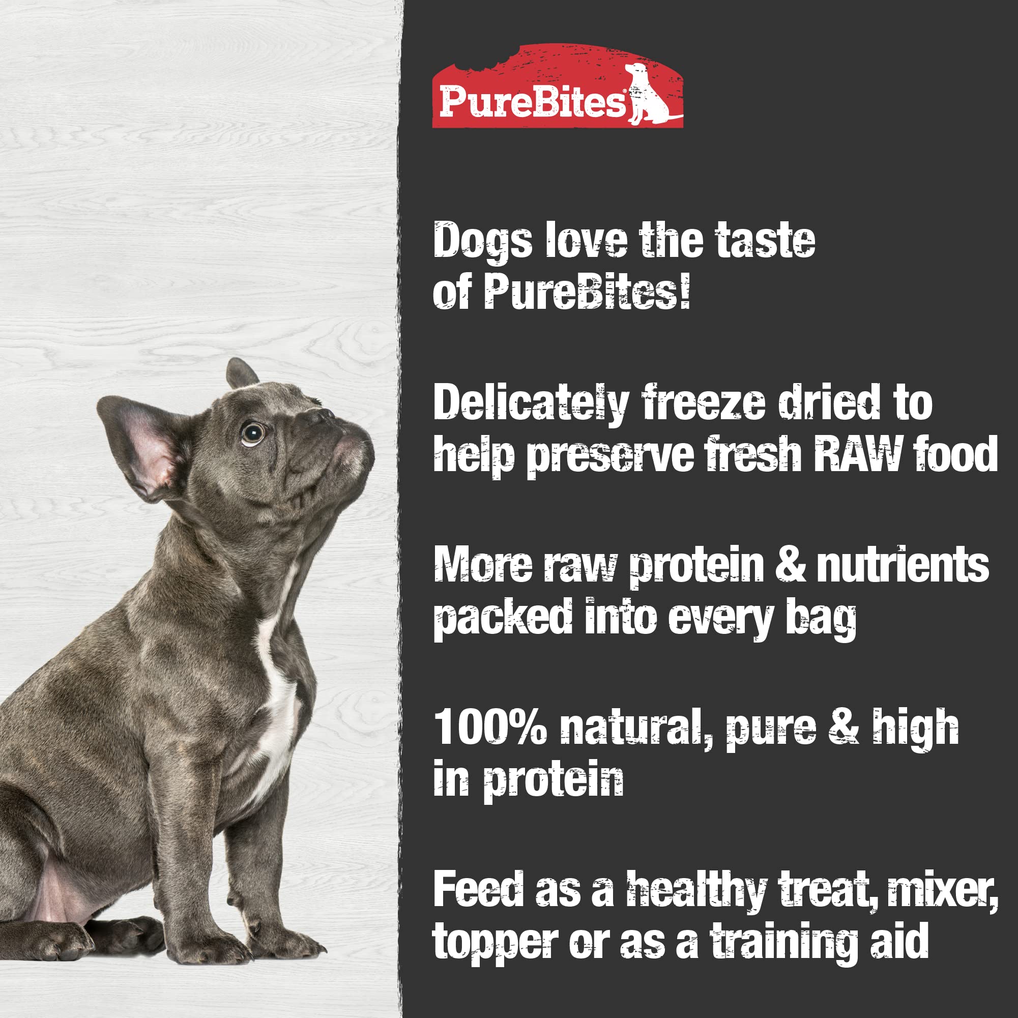 PureBites poulet, ingrédient unique sans additifs, convient aux régimes spéciaux