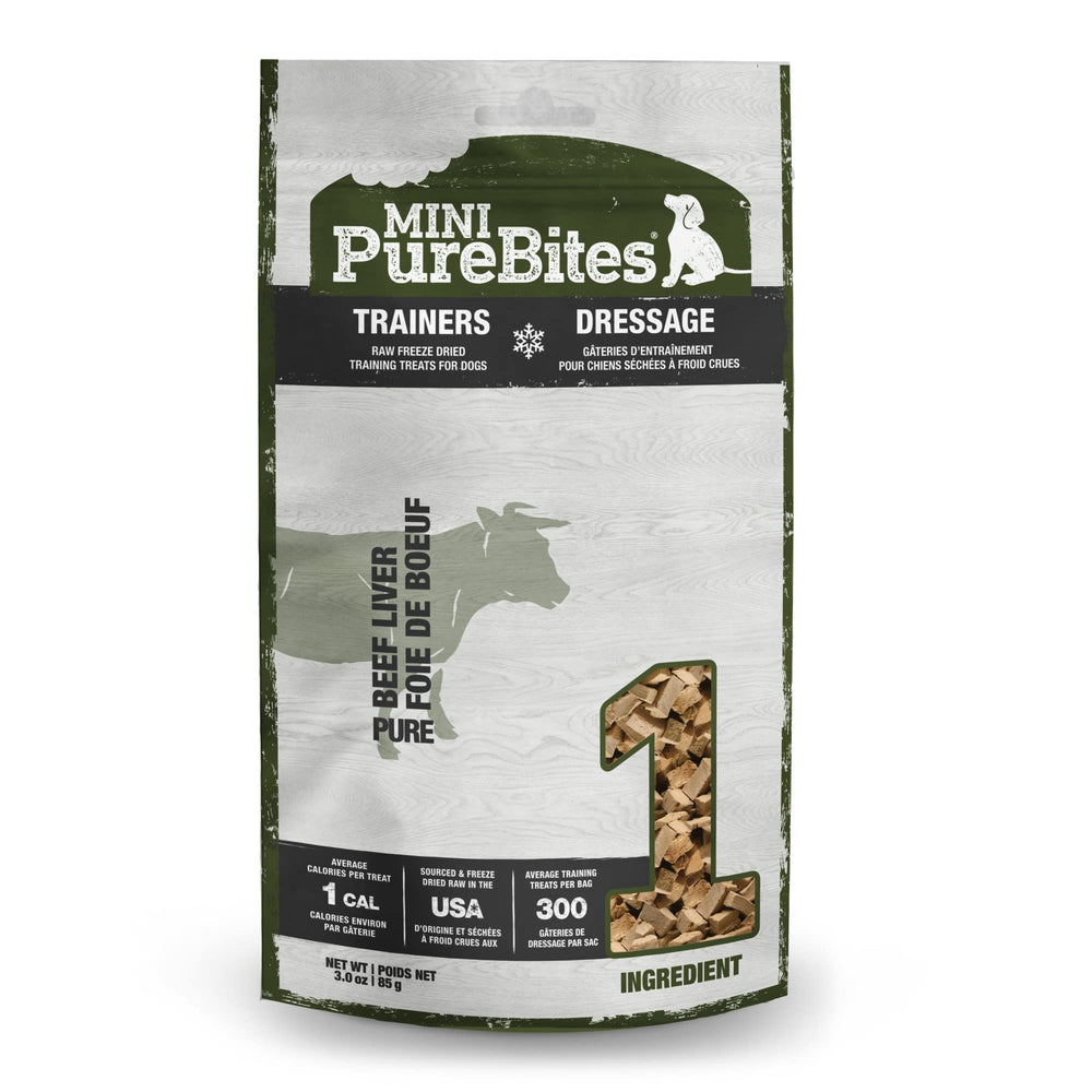 PureBites Mini foie de boeuf lyophilisé – friandise simple pour récompense.