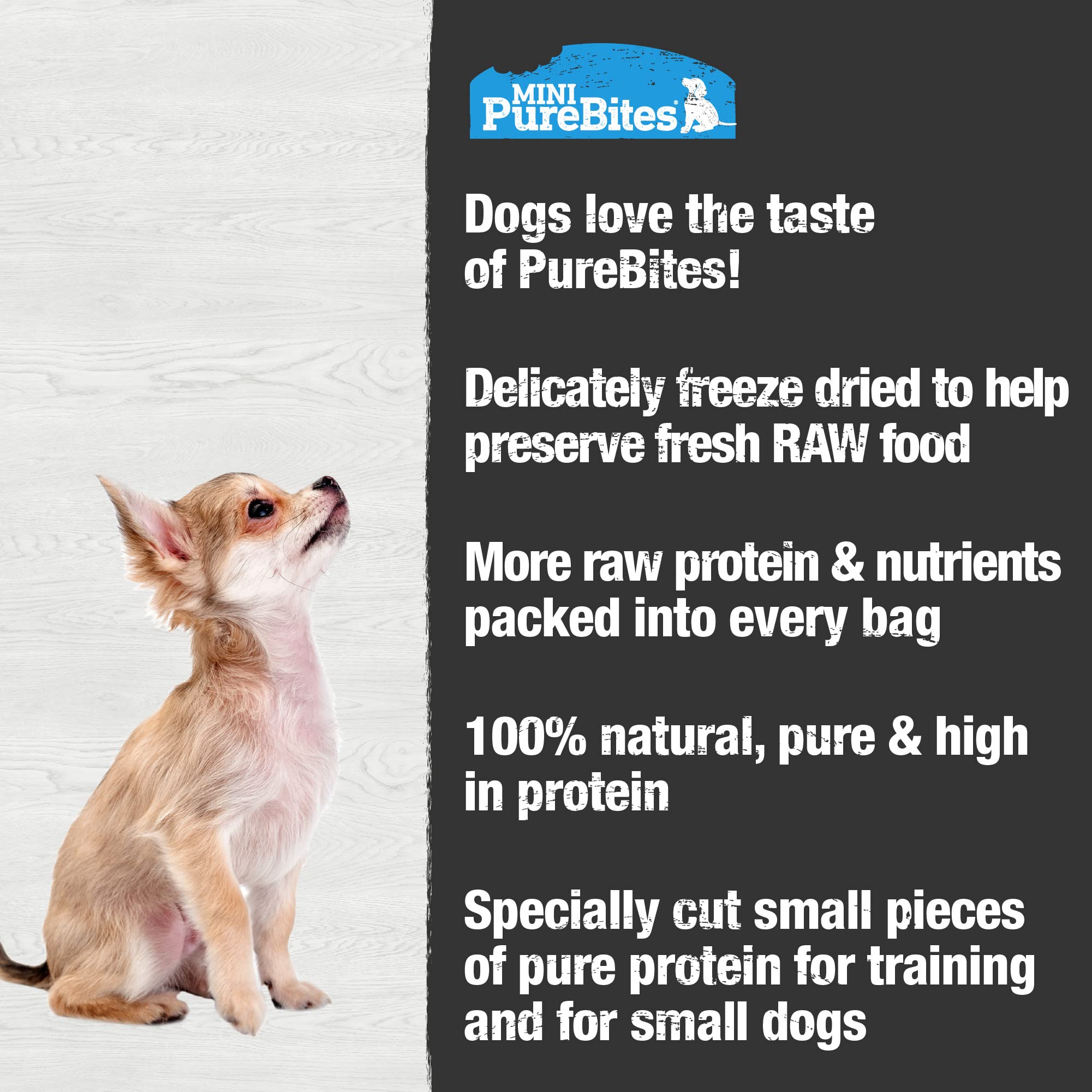 PureBites Mini Lamb Liver – ingrédient unique adapté à un régime restreint.