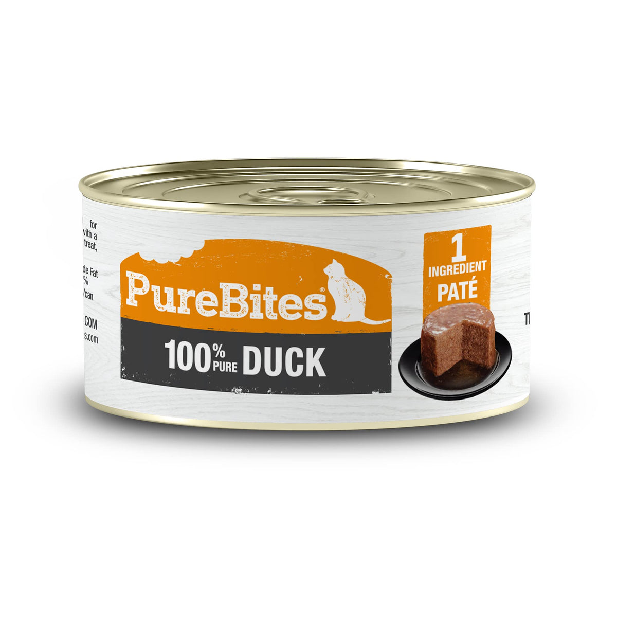 PureBites Pâté de Canard Chat, ouverture facile et goût pur.