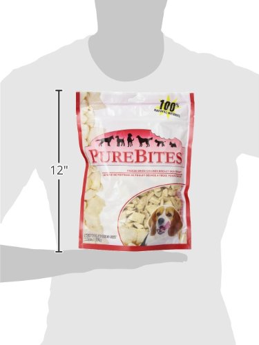 PureBites poulet cru lyophilisé, 1 ingrédient, praticité simple pour friandises quotidiennes.